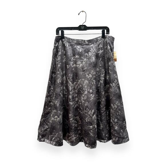 NWT Coldwater Creek Floral Shimmer Midi Skirt Size Medium - Picture 1 of 6